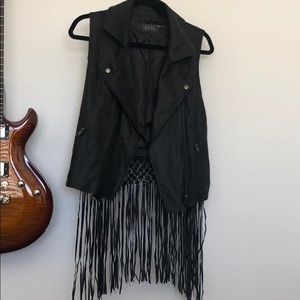 ASTR black vest with fringe